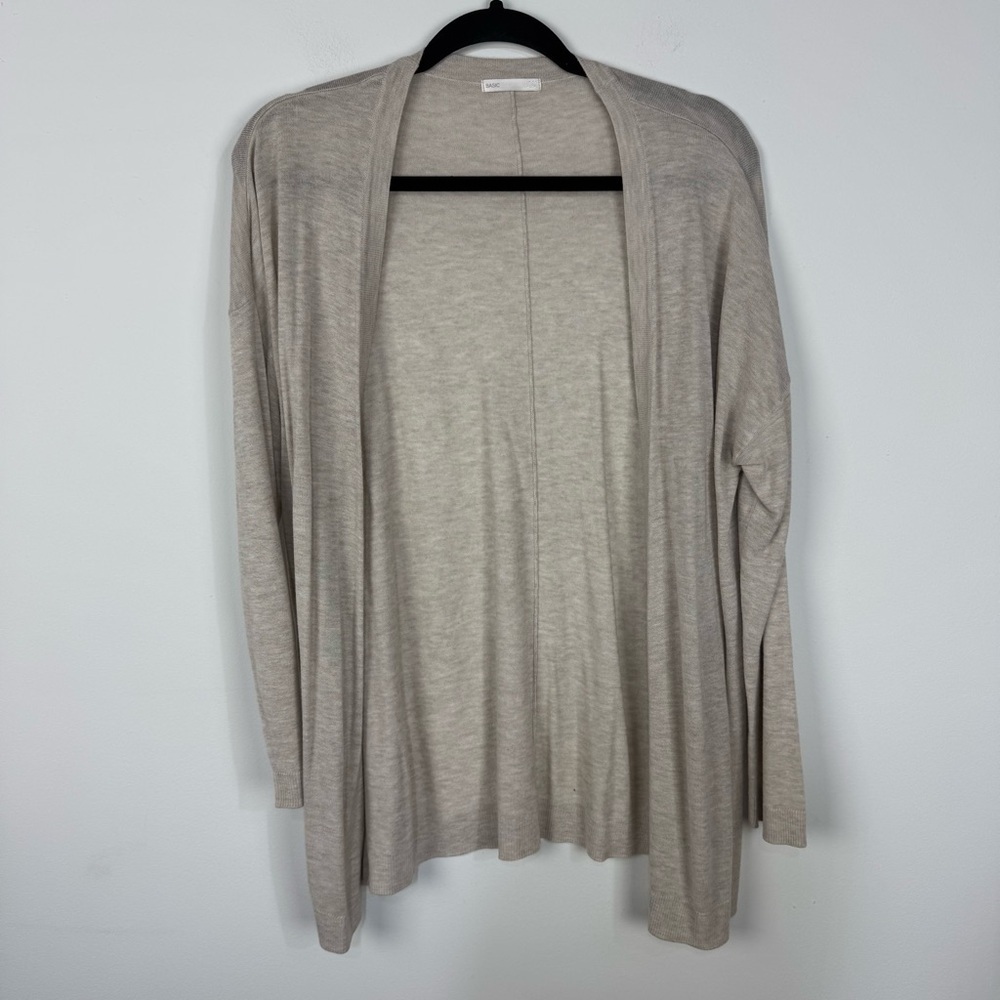 H&M Tan Lightweight Open Front Sweater Cardigan Neutral